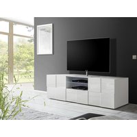 TV-Möbel mit 2 Türen & 1 Schublade + LEDs - Weiß lackiert - CALISTO von Kauf-unique