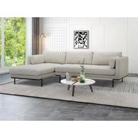 Ecksofa - Ecke links - Stoff - Beige - Metallfüße - ISABELLA von Maison Céphy von Maison Céphy