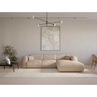 Großes Ecksofa - Ecke rechts - Strukturstoff - Beige - POGNI von Maison Céphy von Maison Céphy