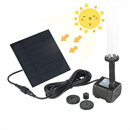 Kavolet Solar Angetrieben Wasserpumpe, 170L / H Solar Springbrunnen, Solar Teichpumpe mit Solar Panel, Solar Wasserpumpe Solar Fontäne Pumpe für Gartenteich Oder Vogel-Bad Fisch-Behälter von Kavolet