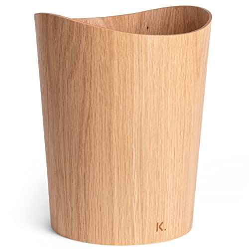 Kazai. Echtholz Papierkorb Börje | Holz Mülleimer für Büro, Kinderzimmer, Schlafzimmer u.m. | 9 Liter | Eiche von Kazai.
