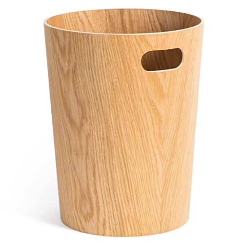 Kazai. Echtholz Papierkorb Börje | Moderner Holz Mülleimer für Büro, Kinderzimmer, Schlafzimmer u.m. | Eiche von Kazai.