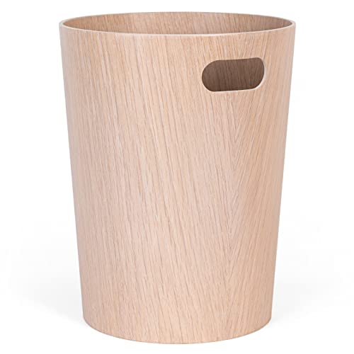 Kazai. Echtholz Papierkorb Börje | Moderner Holz Mülleimer für Büro, Kinderzimmer, Schlafzimmer u.m. | Eiche weiß von Kazai.