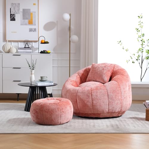 KecDuey Sitzsack, Bequemer runder drehbarer Sitzsack-Stuhl,360°-freie Rotation super weiche Couch, hoher Dichte Memory-Schaum gefüllter Erwachsener Sitzsack-Stuhl und Wohnzimmer, Schlafzimmer von KecDuey