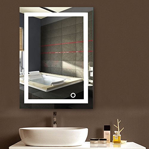 MUPAI Badspiegel LED Badezimmerspiegel Beleuchtet Bad Spiegel Wandspiegel (Weiß, B, 50x70cm) von Kedia