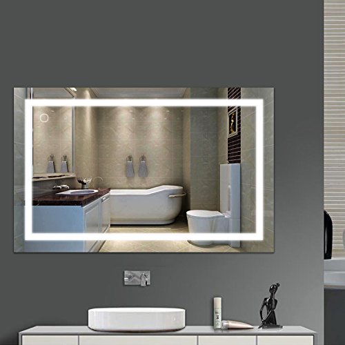 Kedia Badspiegel LED Badezimmerspiegel Beleuchtet Bad Spiegel Wandspiegel (Weiß, B, 100x60cm) von Kedia