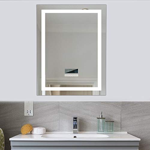 Kedia Badspiegel LED Badezimmerspiegel Beleuchtet Bad Spiegel Wandspiegel Badspiegel mit Beleuchtung,badezimmerspiegel LED Touch (Anti-Beschlag+Bluetooth-Audio, 60x80cm) von Kedia