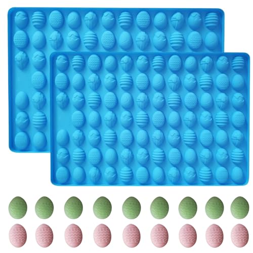 Ostereier-Schokoladenformen, Ostereierformen aus Silikon, eiförmige Silikonformen mit 72 Mulden, Mini-Gummiform zum Backen von Süßigkeiten, Keksen, Gelee, Haustier-Leckereien von Keepaty