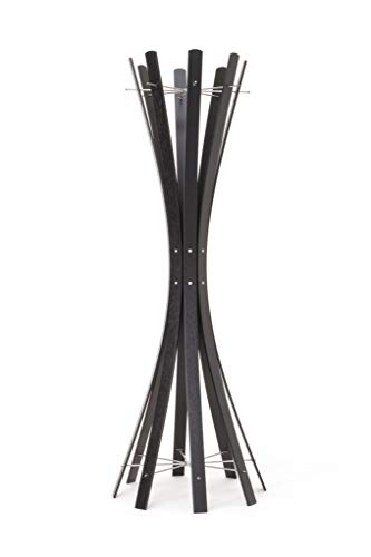 Keilbach 21022, Standgarderobe naomi-grande.black, große Ausführung, schwarz lackierte Eiche/Edelstahl, Klassiker seit 1999, Award: FORM 2000, Durchmesser 58 cm, Höhe 161 mm von KEILBACH