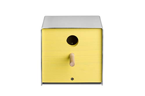 Keilbach 63105, Nistkasten twitter.yellow, lackiertes Holz/Edelstahl, Focus Open Silber 2011, German Design Award 2012, gelb, One Size von KEILBACH