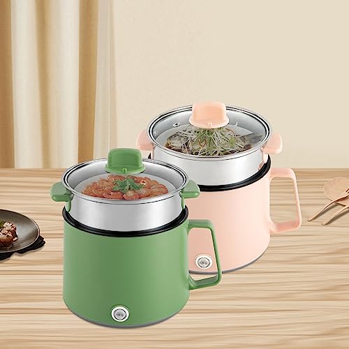 1.7L Elektrischer Hot Pot Tragbare Dampfgarer Kocher Shabu Kochtopf Multikocher Antihaft Pfanne Elektrotopf Ramen-Kocher Fondues Elektroherd für Suppenbrei, Knödel, Eier, Nudeln, Ramen (Rosa) von KenSyuInt