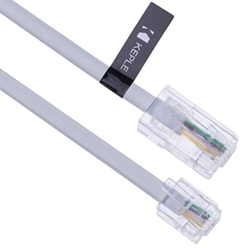 10m RJ11 bis RJ45 Kabel Ethernet-Modem-Daten-Telefon ASDL Patch Führen Breitband Schnelle Geschwindigkeit BT Internet-Stecker 6P4C bis 8P8C Eben Kompatibel mit Modem, Router, Festnetz (Weiß) von Keple