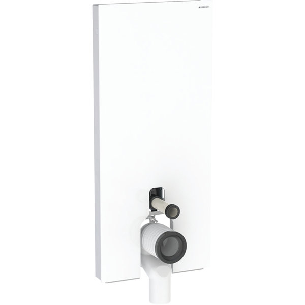 Geberit Monolith PLUS Sanitärmodul für Stand-WC, 114cm, Wasseranschluss hinten mittig, mit Anschlussbogen, Farbe: Glas schwarz / Aluminium schwarzchrom von Keramag GmbH