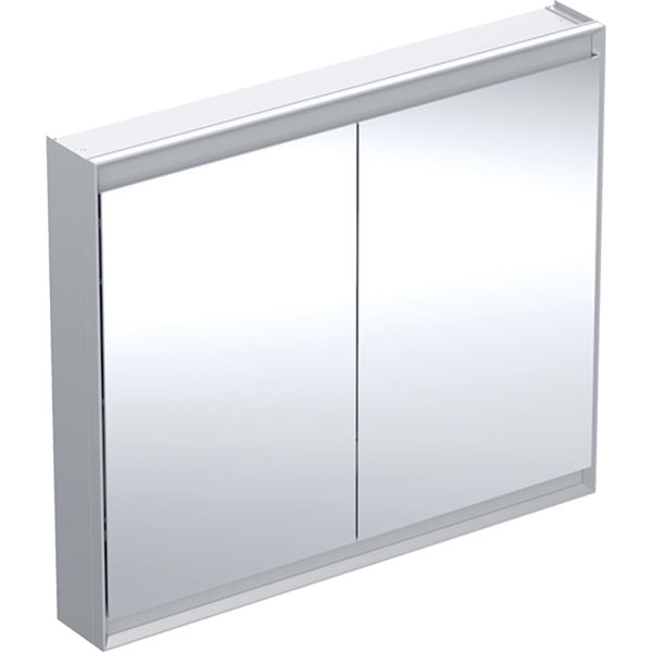 Geberit ONE Spiegelschrank mit ComfortLight, 2 Türen, Aufputzmontage, 105x90x15cm, 505.814.00., Farbe: Aluminium eloxiert von Keramag GmbH