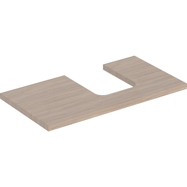 Geberit ONE Waschtischplatte, Ausschnitt rechts, für Aufsatzwaschtisch Schalenform, 90x3x47cm, 505.313.00., Farbe: Eiche / Melamin Holzstruktur von Keramag GmbH