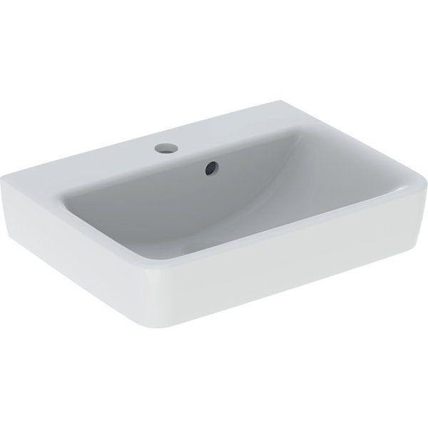 Geberit Renova Plan, Aufsatz-Handwaschbecken , 50x38 cm, 1 Hahnloch, mit Überlauf, 501719, Farbe: weiß/KeraTect von Keramag GmbH