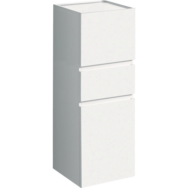 Geberit Renova Plan Mittel-Hängeschrank mit zwei Türen, 39x105x36cm, 501922, Farbe: weiß / lackiert hochglänzend von Keramag GmbH