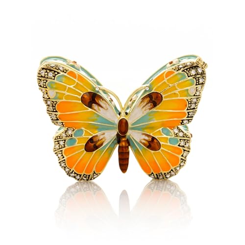 Schmetterling Fabergé eingerichtet Schmuckkästchen Handgefertigt mit Swarovski-Kristallen von Keren Kopal