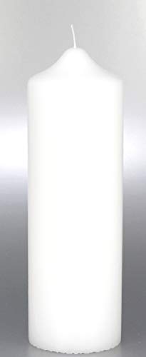 Stumpenkerze 25x8 cm weiß - 4716 – Kerzenrohling zum Basteln und Verzieren. Mit Karton zur Aufbewahrung. von Kerzen Junglas
