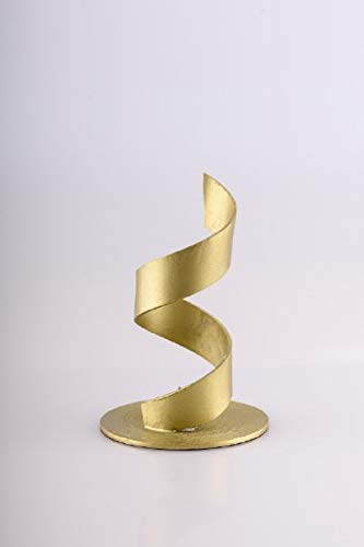 Kerzenleuchter Spiral-Design Ø für Kerzen 4 cm Aluminium, Gold, matt, rund von Kerzenleuchter