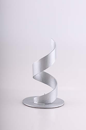 Kerzenleuchter Spiral-Design Ø für Kerzen 4 cm Aluminium, Silber matt, rund von Kerzenleuchter