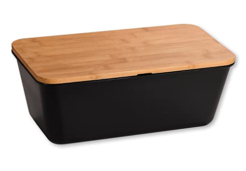 Kesper | Brotbox, Material: Kunststoff, Bambus, Maße: B: 35 x H: 20 x T: 13,5 cm, Farbe: Schwarz, Braun | 58498 von Kesper