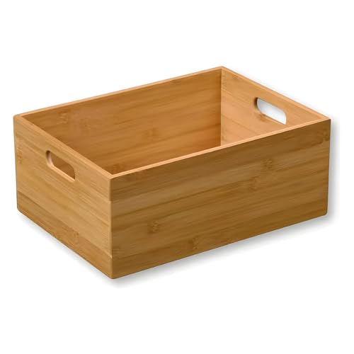Kesper | Aufbewahrungsbox, stapelbar, Material: FSC®-zertifizierter Bambus, Maße: B 33 x T 24 x H 13,5 cm, Farbe: Braun | 57402 von Kesper
