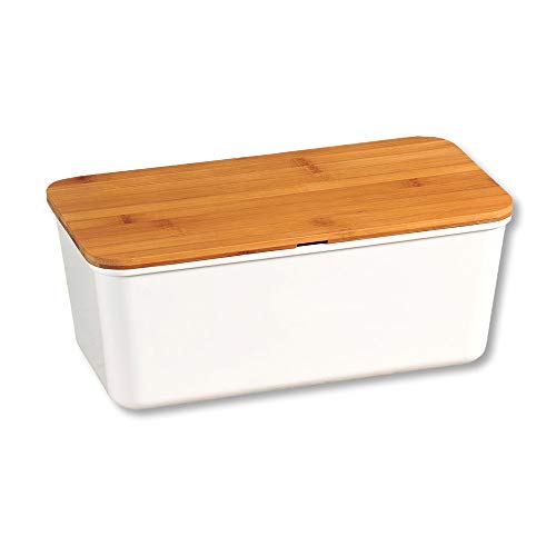 Kesper | Brotbox, Material: Melamin, Bambus, Maße: B: 34 x T: 18 x H: 14 cm, Farbe: Weiß | 58090 von Kesper