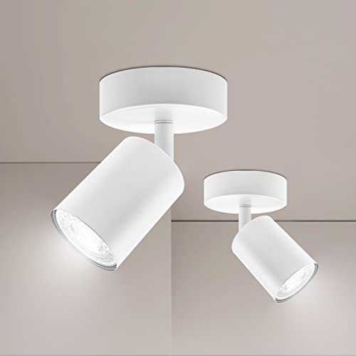 Ketom Deckenstrahler LED Weiß - 2er 1-Flammiger Deckenspot - GU10 Deckenlampe Spot Schwenkbar - Ohne Leuchenmittel von Ketom