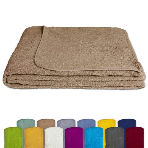 KiGATEX Frottee-Decke aus 100% Baumwolle - Sommer-Decke, Tagesdecke, Bettdecke, Strandtuch - Waschbar - Öko-Tex Zertifiziert - 150x200 cm - Sahara von KiGATEX