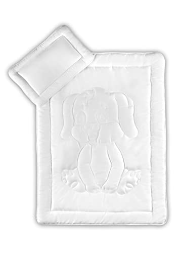 KiGATEX Bettdecke für Kinder & Babys - zertifizierte Bettwäsche mit Kissen & Decke - Allergiker geeignet - 100 x 135 cm (40x60+100x135 cm, Sommerset Hündchen) von KiGATEX