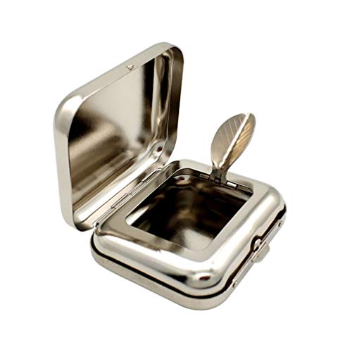 Mini quadratischer Aschenbecher, Tisch-Taschenaschenbecher, automatischer Aschenbecher, Silber von KiLoom