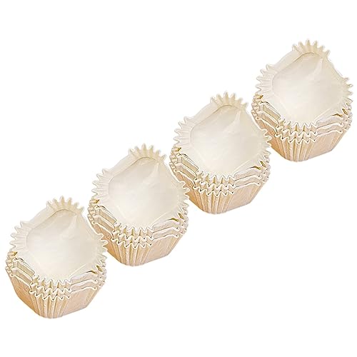 Kichvoe 1000 Stück Muffin-pappförmchen Backzubehör Cupcake-backförmchen Mini-cupcake-förmchen Mooncake-liner Cupcake-pfannen Muffinpapier Muffinbecher Weiß Holz Zellstoff Papier Mondkuchen von Kichvoe