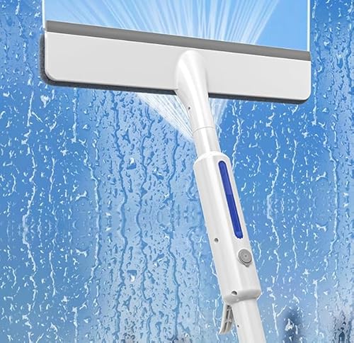 Squeegee for Window Cleaning with Spray, Doppelseitiges Sprüh-Fensterreinigungsgerät, 2024 Neues Fensterreiniger-Werkzeug, doppelseitiger Fensterreiniger mit langem Griff für Autofenster von Kidmis