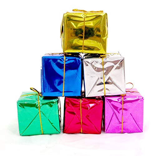 12 Stück Deko Geschenkpäckchen, Mini geschenkboxen weihnachtsbaumschmuck hängen Dekorationen Ornamente, Geschenkbox für Christbaumschmuck Mini Geschenkboxen Innen und (Zufällige Farbe, One Size) von Kielsjajd