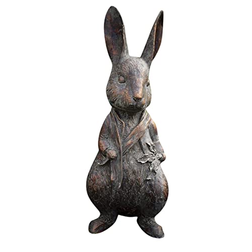 Gartenfigur Hasen Tierfigur Kaninchen Gartendekoration Deko Figur Vintage Osterhase-Figuren rustikale Garten-Osterdeko, Deko Hase Figur Ostern Garten Dekoration Vintage Dekohase (A, One Size) von Kielsjajd