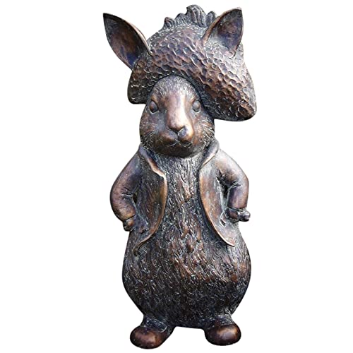 Gartenfigur Hasen Tierfigur Kaninchen Gartendekoration Deko Figur Vintage Osterhase-Figuren rustikale Garten-Osterdeko, Deko Hase Figur Ostern Garten Dekoration Vintage Dekohase (B, One Size) von Kielsjajd