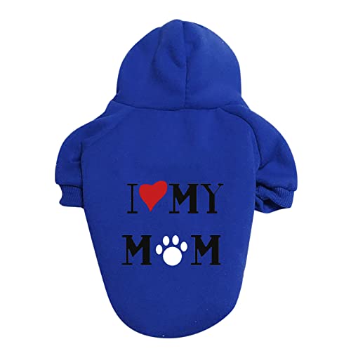 Hundepullover I Love My MOM / I Love My DAD Brief Druck Hundekleidung Große und kleine Hundepullover Haustierpullover Hundekleidung Haustierkleidung Kleidung Hundemantel Winter XS-9XL (a-Blue, 2XL) von Kielsjajd