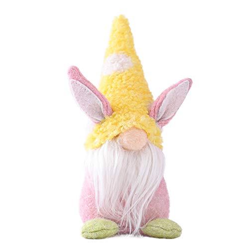 Ostern Deko Wichtel Frühlingsdeko, Handgemachte Plüsch Osterhasen Zwerg, Osterhasen Puppen für Osterdekoration Frühling Osterhase Wichtel Dekor Urlaub Dekoration Hase Deko Tischdekoration (Gelb) von Kielsjajd