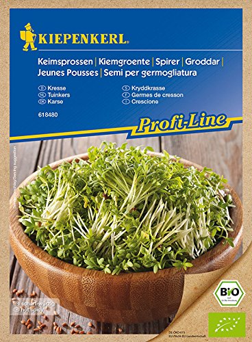 Bio Keimsprossen verschiedene Sorten Alfalfa Radies Brokkoli Weizen Rauke Linsen Zwiebel (Kresse) von Kiepenkerl