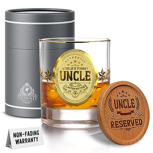 CROWNLY CRYSTAL® Personalisierte Geschenke für Männer Onkel Geschenk Nützliche Geschenke für Männer Weihnachtsgeschenke für Männer Whisky Geschenkset Geschenkideen Mit Alkohol Geburtstag Mann von CROWNLY CRYSTAL