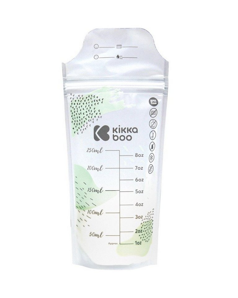 Kikkaboo Muttermilchbeutel Muttermilchbeutel 25 Stück, 250 ml Füllmenge Doppelzipper auslaufsicher von Kikkaboo