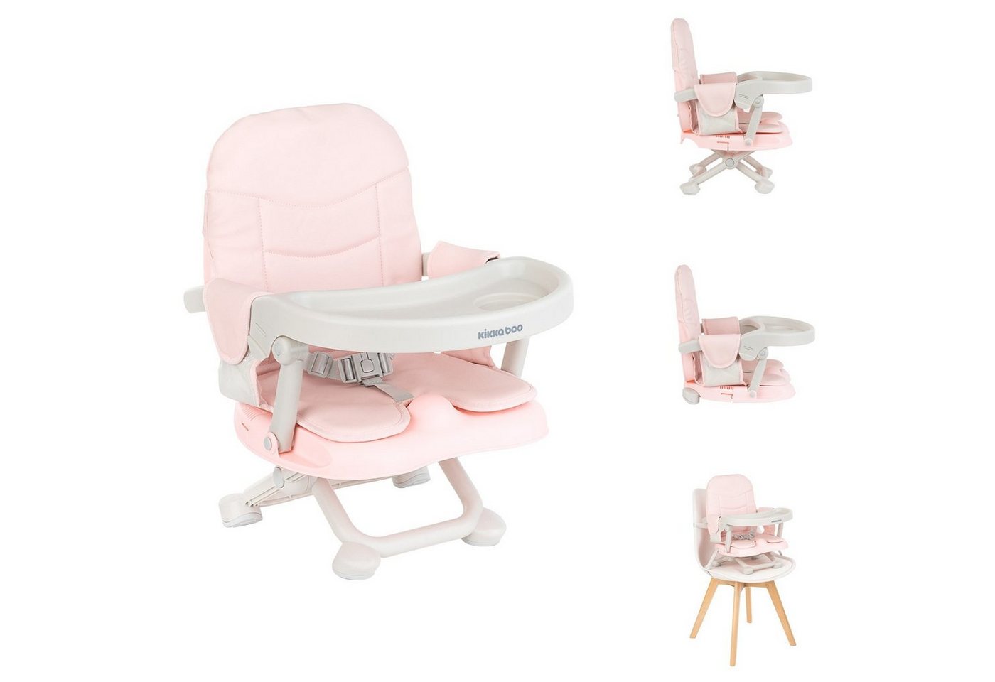 Kikkaboo Stuhl Kindersitzerhöhung Pappo, Booster, Tisch, klappbar, Sicherheitsgurt von Kikkaboo