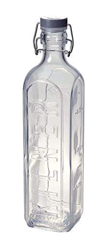 Kilner Glasflasche mit Bügelverschluß, eckig, 1 Liter Einmachglas, Glas, Transparent von Kilner
