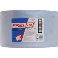 WypAll Papierwischtücher für industrielle Reinigungsaufgaben L30, Jumborolle, 1 Rolle x 750 Wischtücher, 3-lagig, blau von Kimberly-Clark