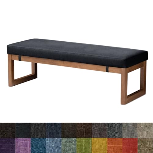 Kimgull Bankauflage Sitzkissen, Bequeme Waschbare Rutschfestes Sitzkissen für Gartenbank Schaukel, Terrasse, Esstisch, Bank, Drinnen, Viele Farben und Größen,(100X35X5CM Schwarz) von Kimgull