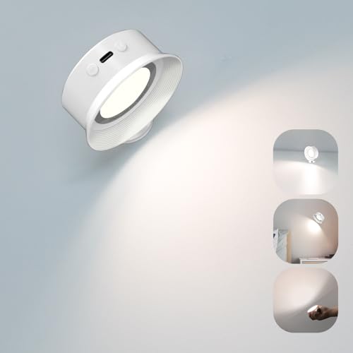 Kimimara LED Wandleuchte - Wandlampe Innen mit Akku 5 Helligkeitsstufen Wireless USB Aufladbar Wand Lampe Kabellos Wandleuchten,Weiß von Kimimara