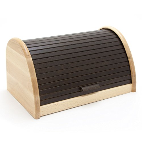 HolzFee BK-BR Buche Brot-Kasten 39 cm Holz Brotbox Rollkasten (Mocca) von Kimpro