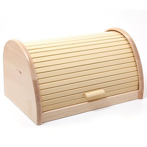 HolzFee BK-BR Buche Brot-Kasten 39 cm Holz Brotbox Rollkasten (Vanille) von Kimpro