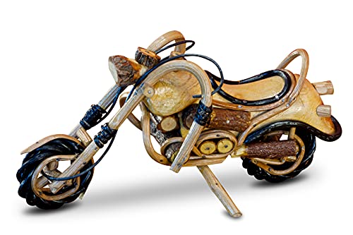 Deko Holz Motorrad - Mangoholz Motorrad handgearbeitet - Motorradstadt Zschopau (M:13x10x31cm) von Kinaree